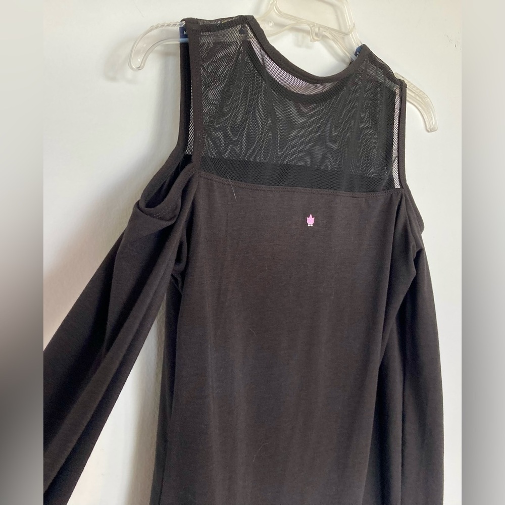 Kira Grace Yoga Cold Shoulder Top with Mesh Detailing  - Small